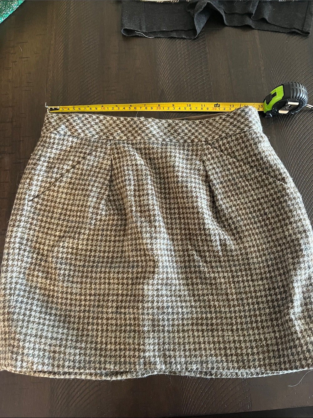 J. Crew Brown and Cream Houndstooth Mini Skirt